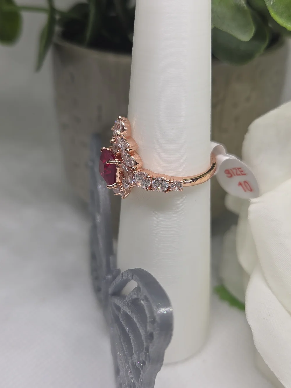 BP Ruby CZ And Accent Stones On Rose Gold Plating